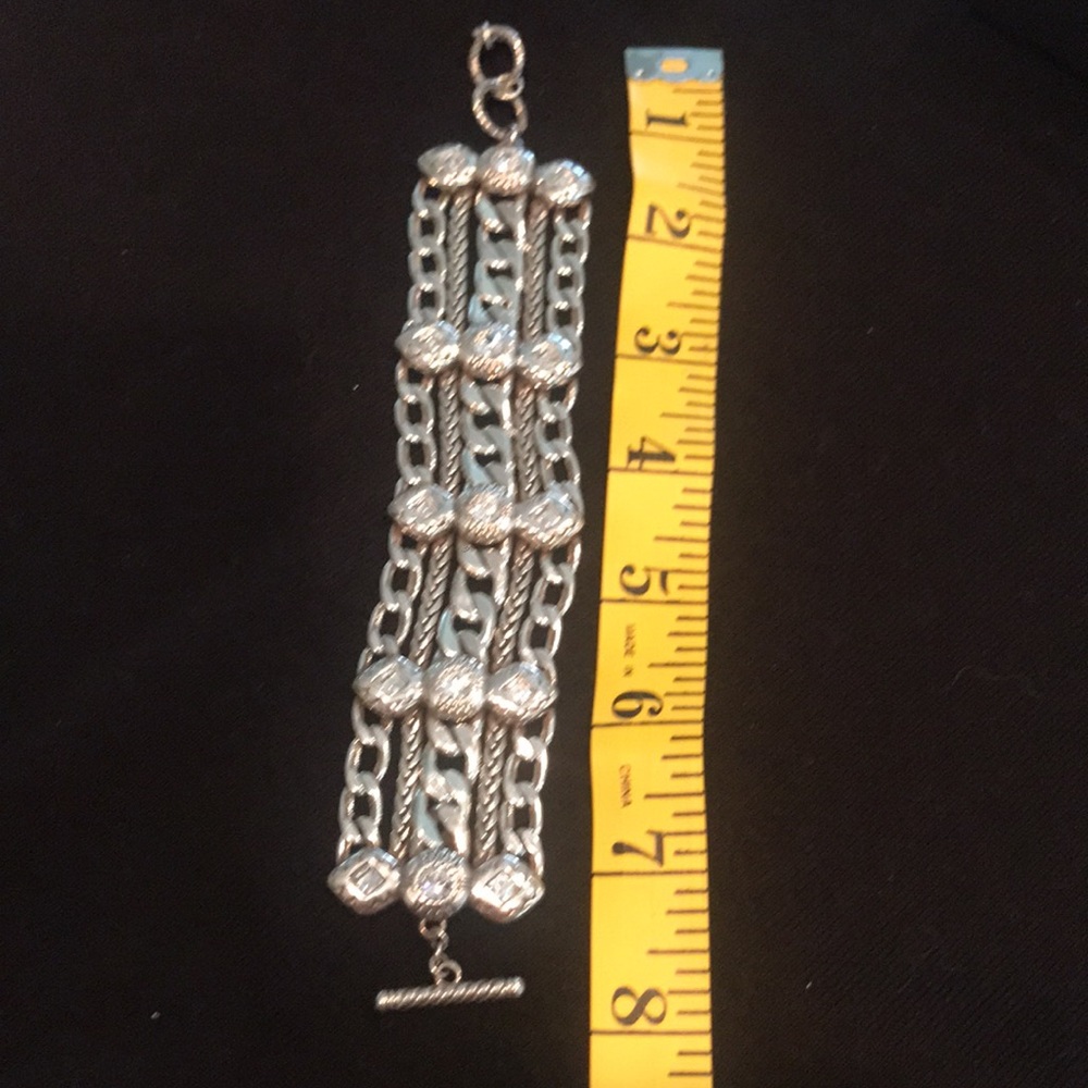 Brighton Silver Five Chain and Crystal Bracelet - Picture 4 of 8